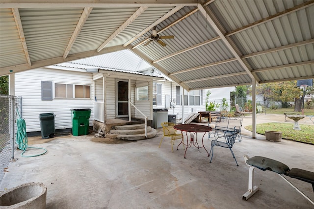 view of patio / terrace with ceiling fan