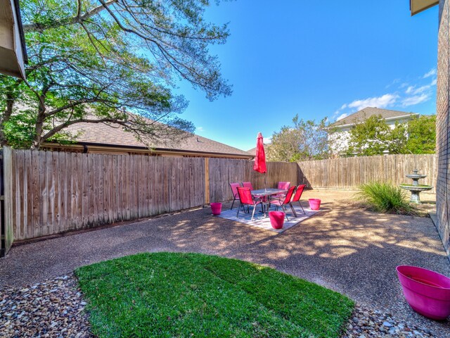 view of yard featuring a patio area