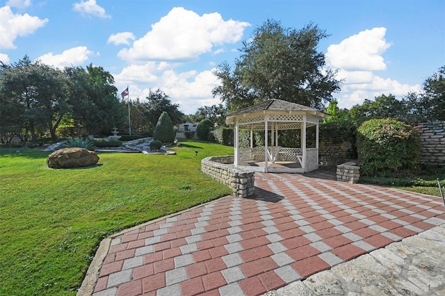 exterior space featuring a gazebo