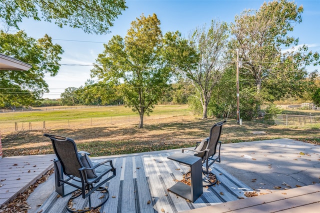 wooden deck featuring a patio area