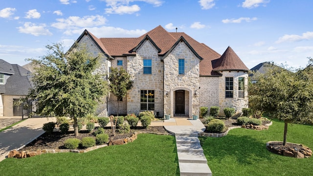 view of front of property featuring a front yard