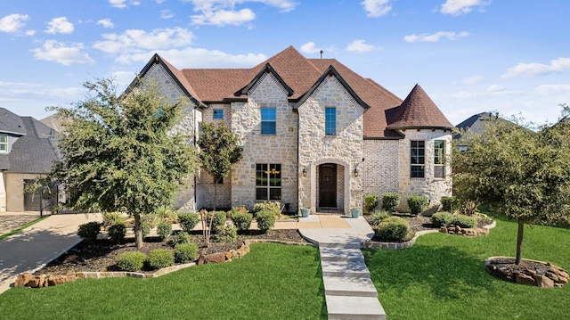 1240 Concho Trl, Prosper, TX 75078 - french country inspired facade featuring stone siding and a front yard