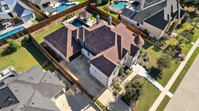 1240 Concho Trl, Prosper, TX 75078 - aerial view of residential area with a pool