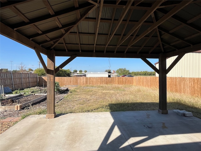 view of patio featuring a gazebo