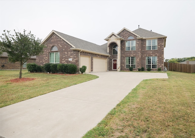 view of front of house with a front lawn