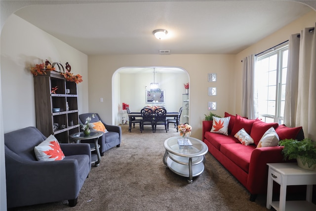 view of carpeted living room