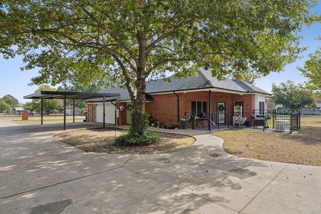 ranch-style house featuring a garage