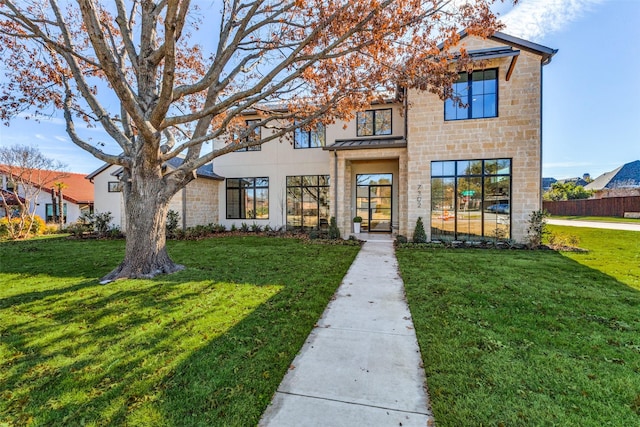 view of front of house with a front yard