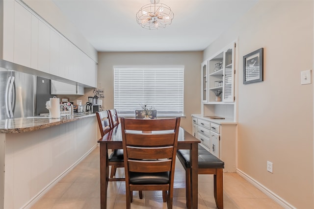 view of tiled dining space