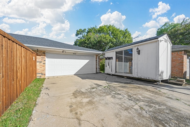 view of garage