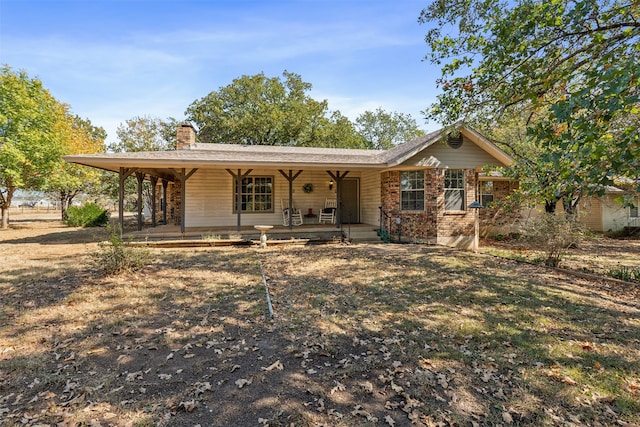 view of front facade featuring covered porch