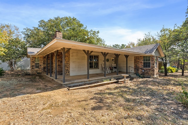 exterior space featuring covered porch