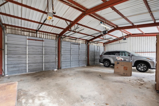 garage featuring a garage door opener