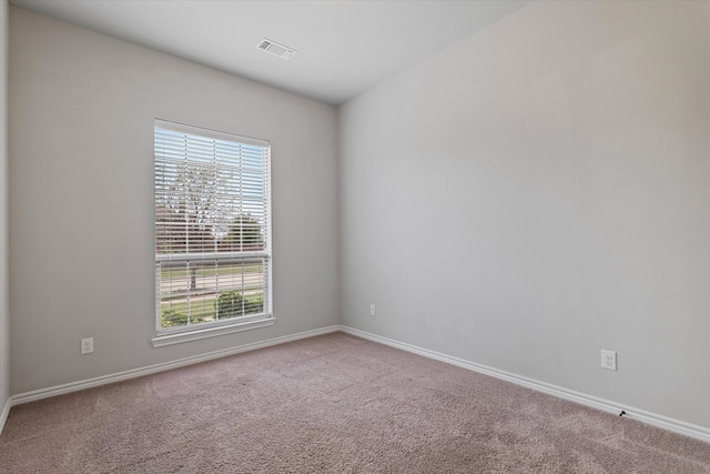 spare room featuring light carpet and plenty of natural light