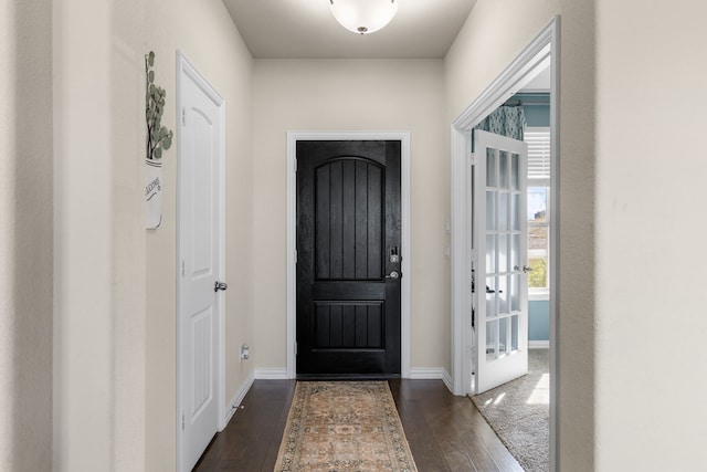 foyer featuring dark hardwood / wood-style floors