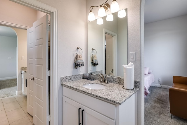 bathroom featuring vanity and tile patterned flooring