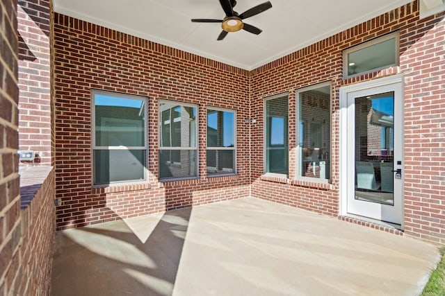 view of patio / terrace with ceiling fan