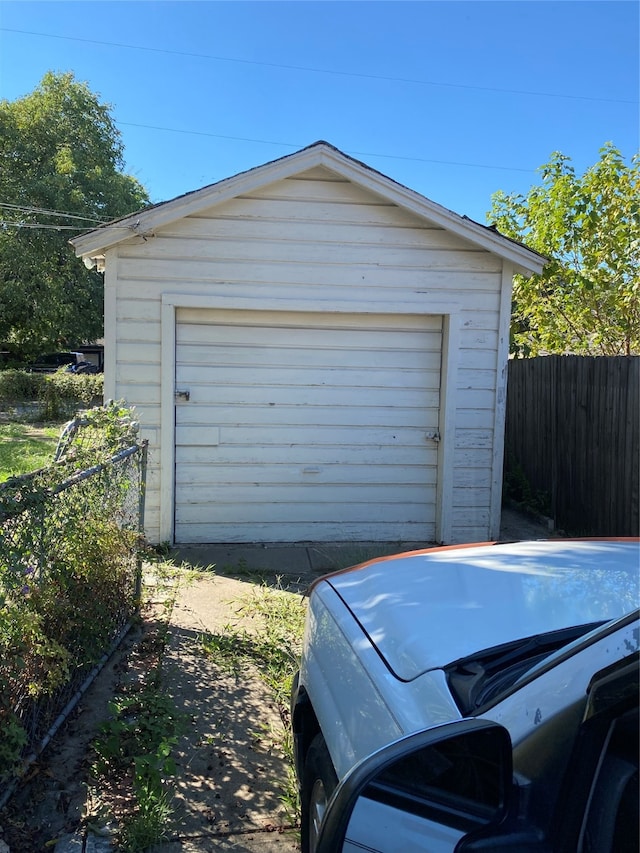 view of garage