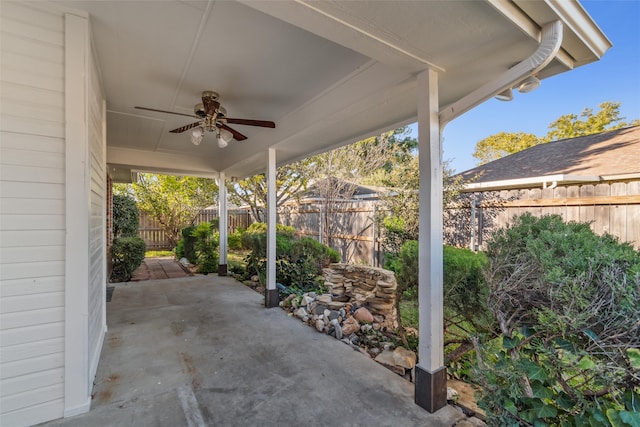 view of patio / terrace with ceiling fan