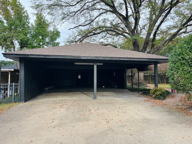 view of garage