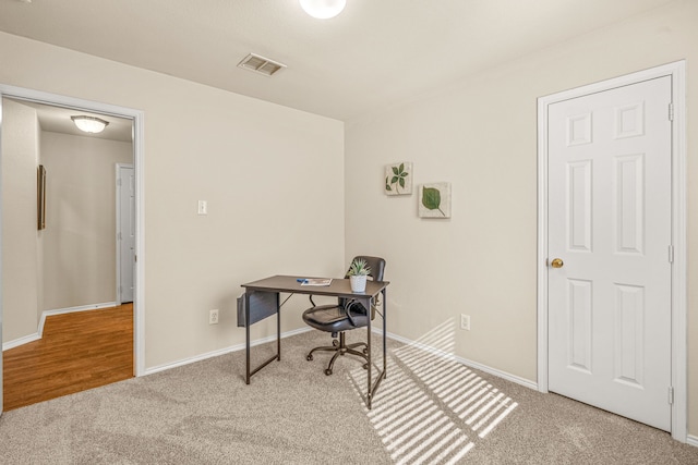 view of carpeted office