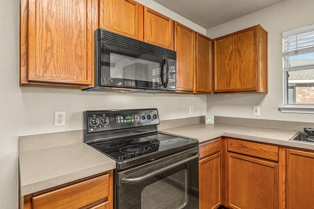 kitchen featuring black appliances