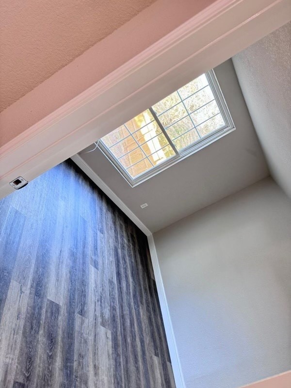 bonus room with dark hardwood / wood-style floors, a textured ceiling, and plenty of natural light