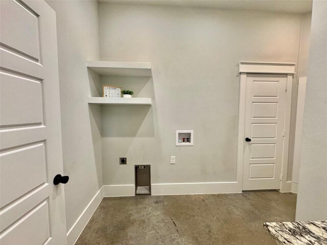 166 Oak Ridge Loop, Whitney, TX 76692 - laundry room featuring hookup for a washing machine, hookup for an electric dryer, and baseboards