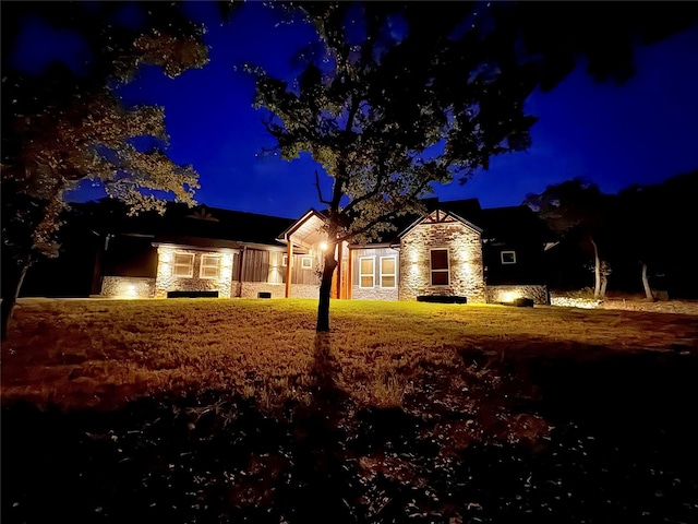 166 Oak Ridge Loop, Whitney, TX 76692 - view of front of house featuring stone siding