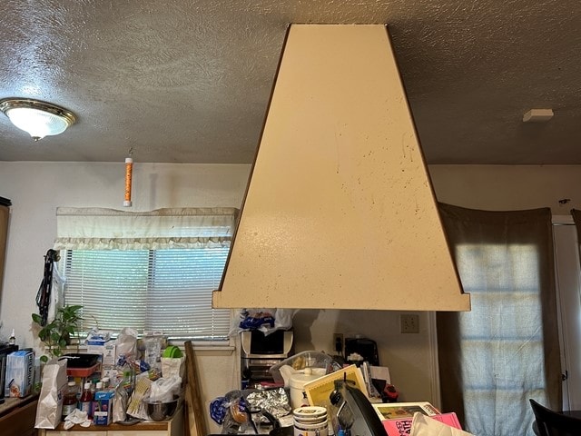 kitchen with a textured ceiling