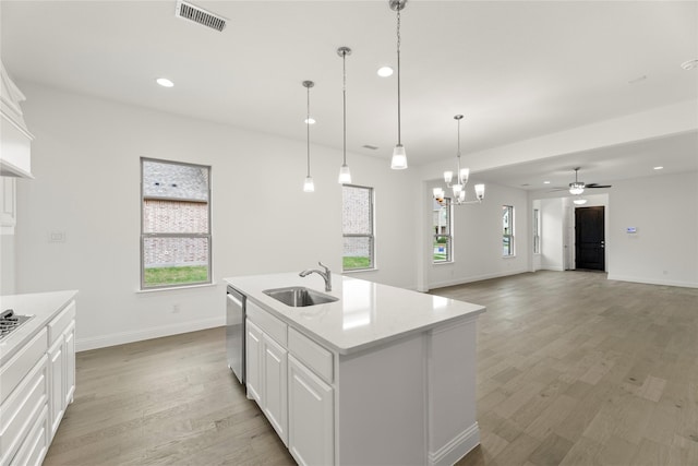3601 Long Branch Blvd, Rowlett, TX 75088 - kitchen featuring a sink, dishwasher, a chandelier, healthy amount of natural light, and recessed lighting