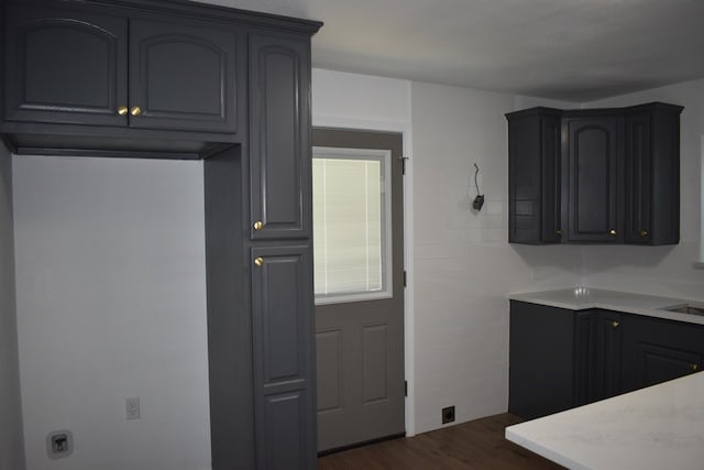 kitchen featuring dark wood-type flooring