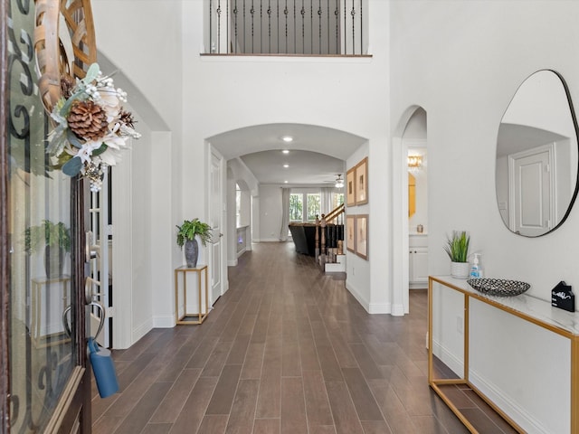 entrance foyer with a towering ceiling