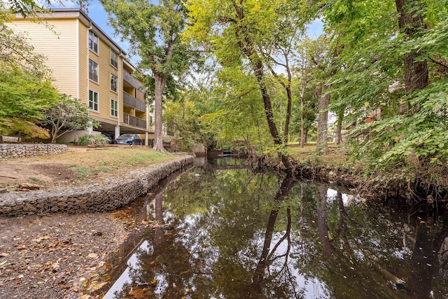 view of community featuring a water view