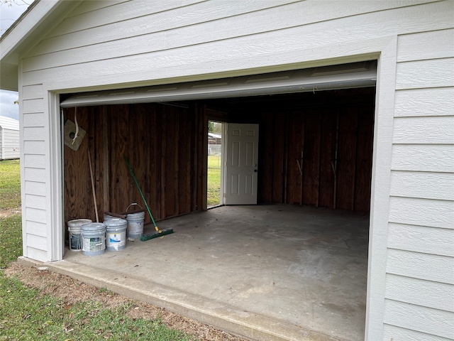 view of garage