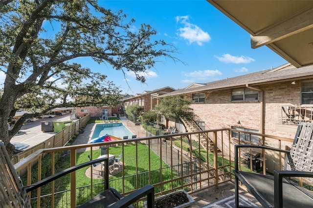 balcony featuring a patio area