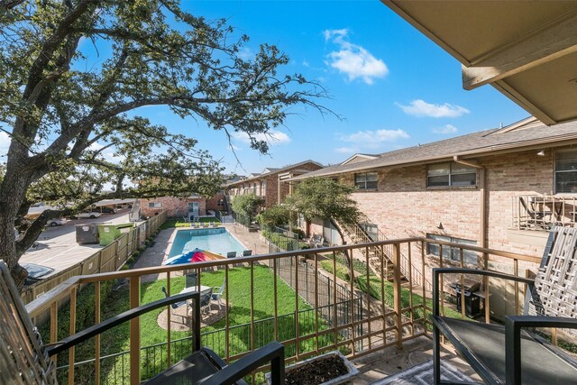 11306 Park Central Pl Unit D, Dallas, TX 75230 - balcony with view of pool