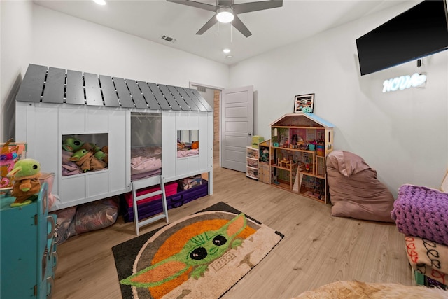 950 Vz County Road 1604, Grand Saline, TX 75140 - bedroom featuring wood finished floors, recessed lighting, and ceiling fan