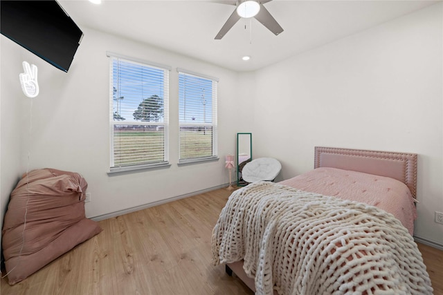 950 Vz County Road 1604, Grand Saline, TX 75140 - bedroom featuring wood finished floors, recessed lighting, and ceiling fan