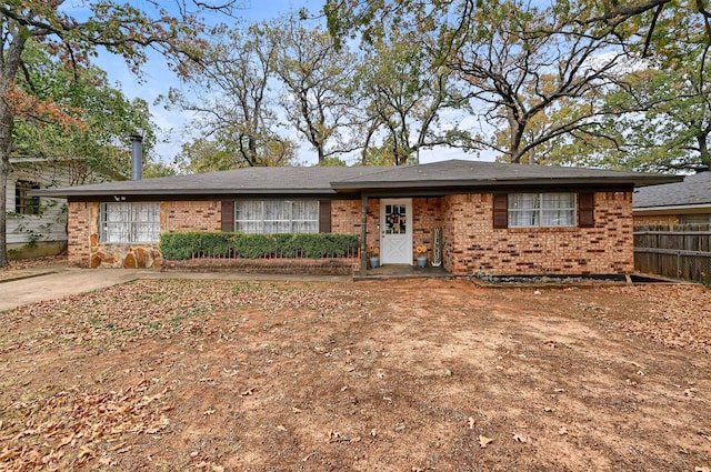 view of single story home