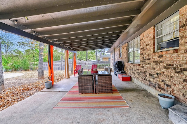 view of patio featuring area for grilling