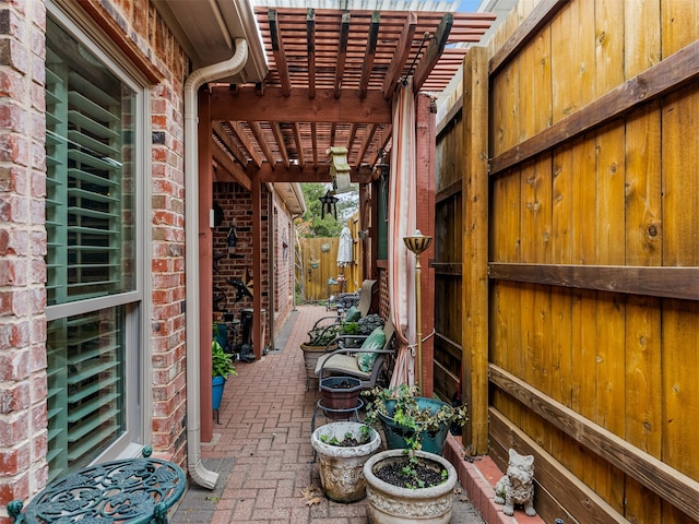 view of patio with a pergola