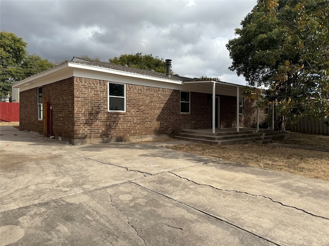 view of front of house with a patio