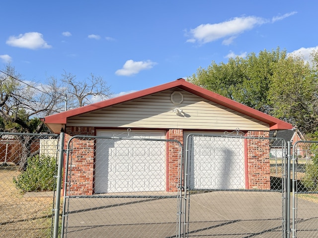 view of outdoor structure featuring a garage