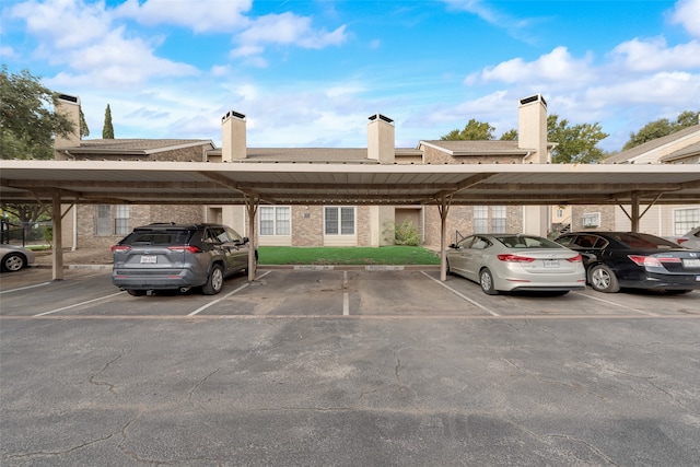 view of car parking with a carport