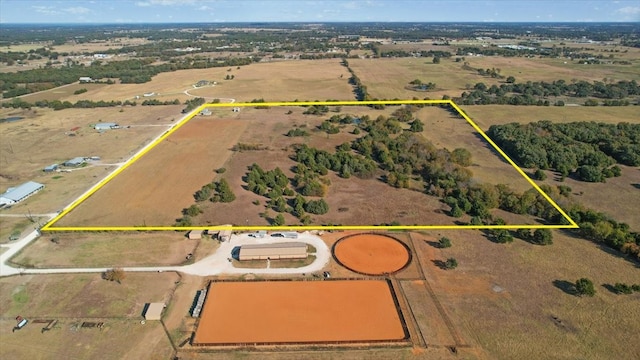 drone / aerial view featuring a rural view