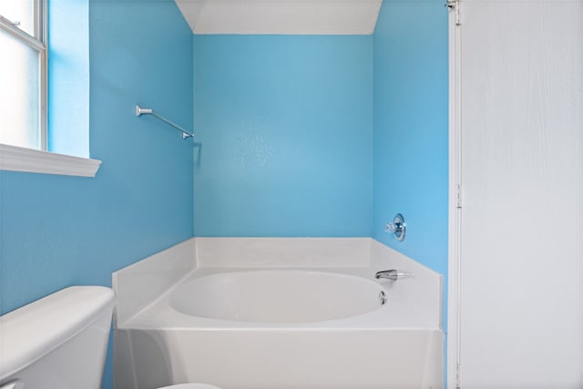 bathroom with toilet and a bathtub