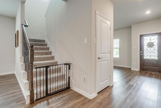 foyer featuring hardwood / wood-style floors