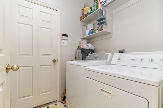 laundry room featuring washer and dryer