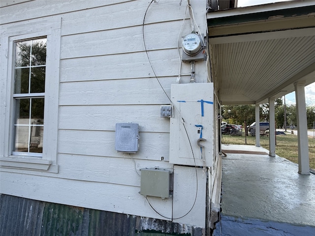 exterior details featuring wooden walls